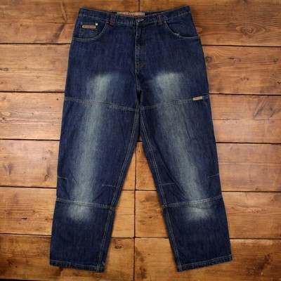 Brooklyn Xpress Y2k Jeans 40x34 Herren Blau Baggy Dark Stonewash Denim