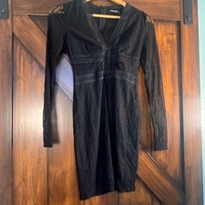 Nasty Gal Gothic Victorian Black Sheer Lace Pencil Dress Women's Small