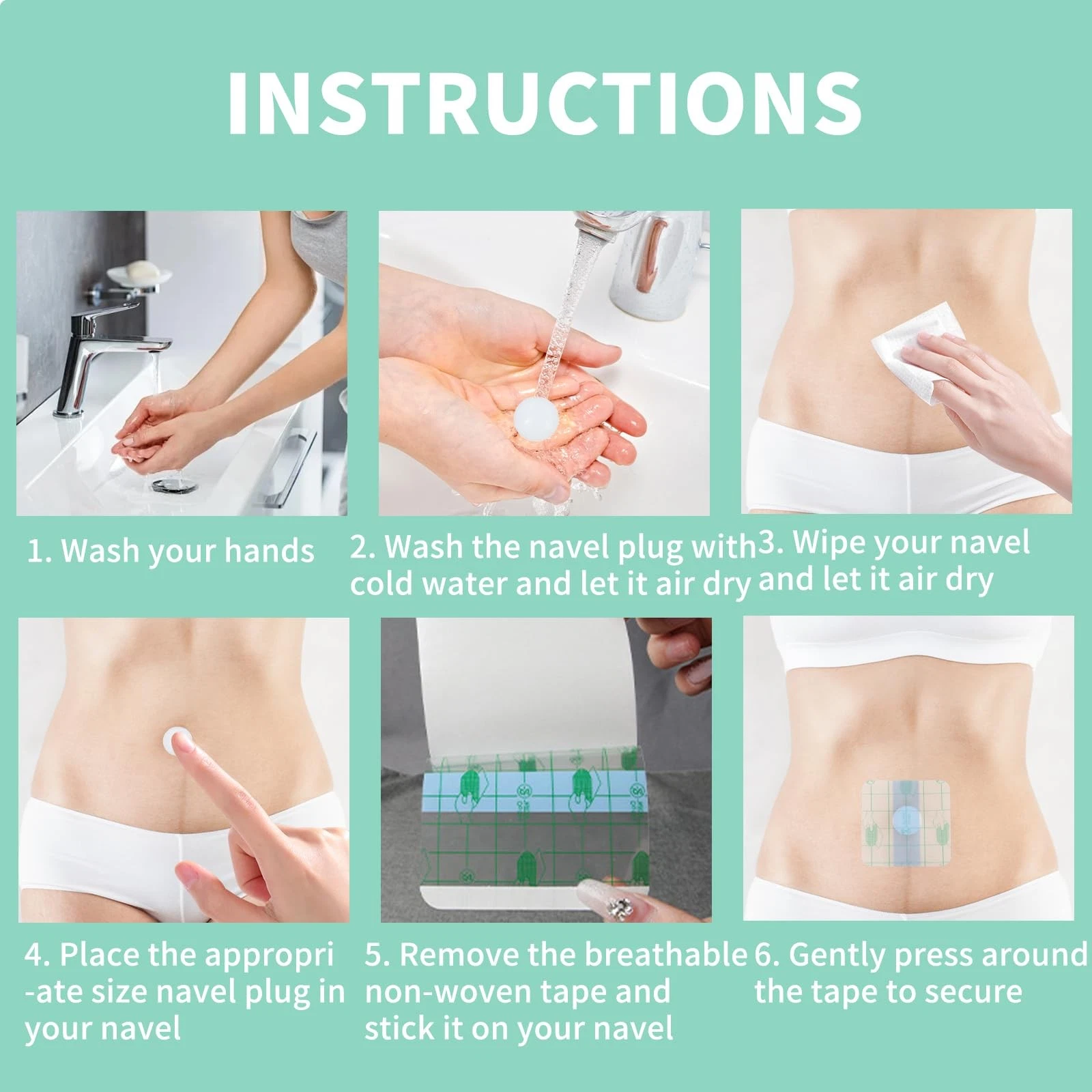 14 PCS Belly Button Plug Set Soft Silicone Tummy Tuck Tapes Trainer White - product detail image 5