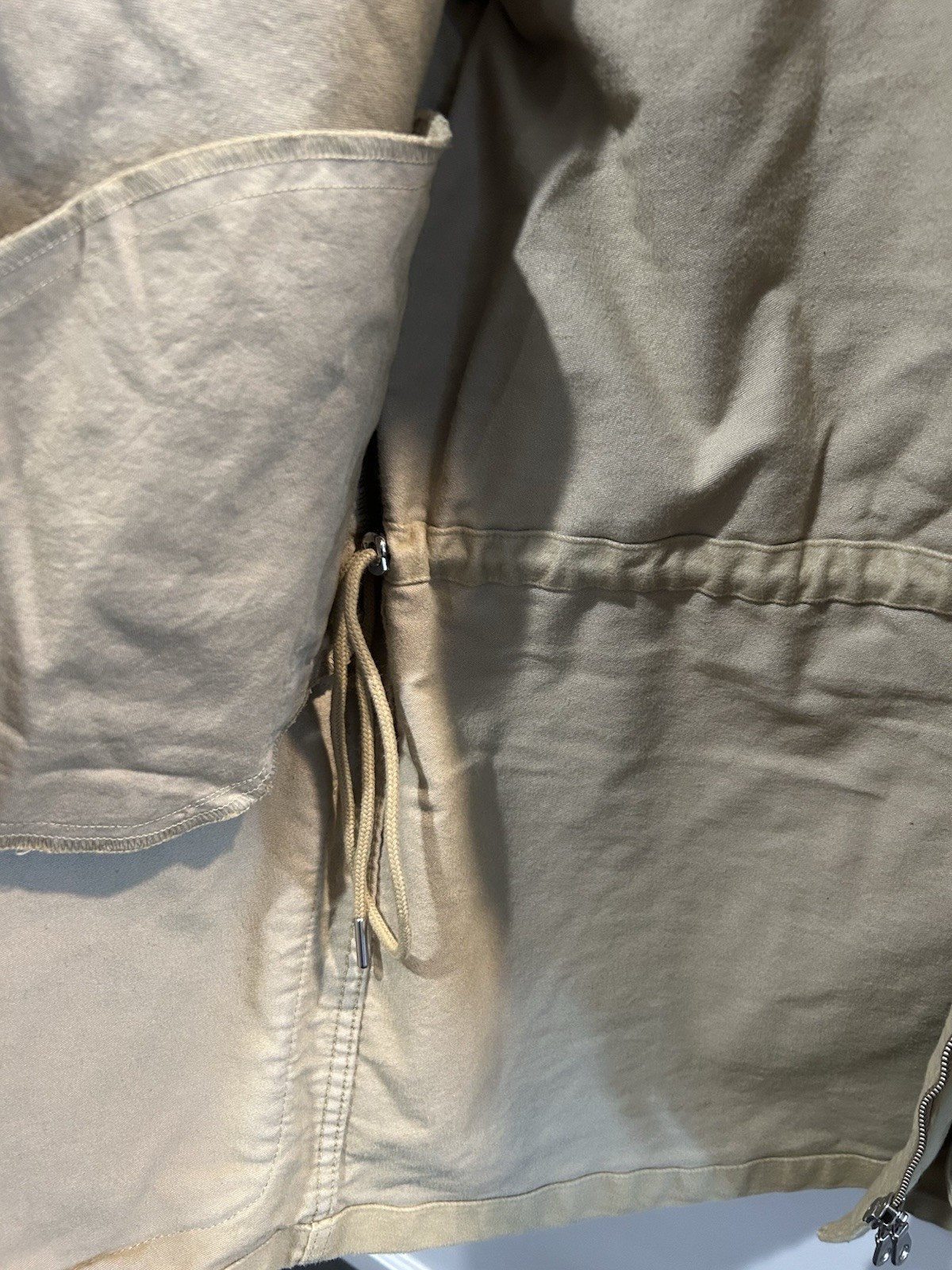 J. Crew Well Broken-in Barn Jacket Coat Brushed Chino Beige XXS Oversized $228 image 8