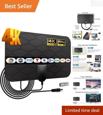 360-Degree Reception Digital Antenna for Smart TVs - Easy Setup & Stylish Design