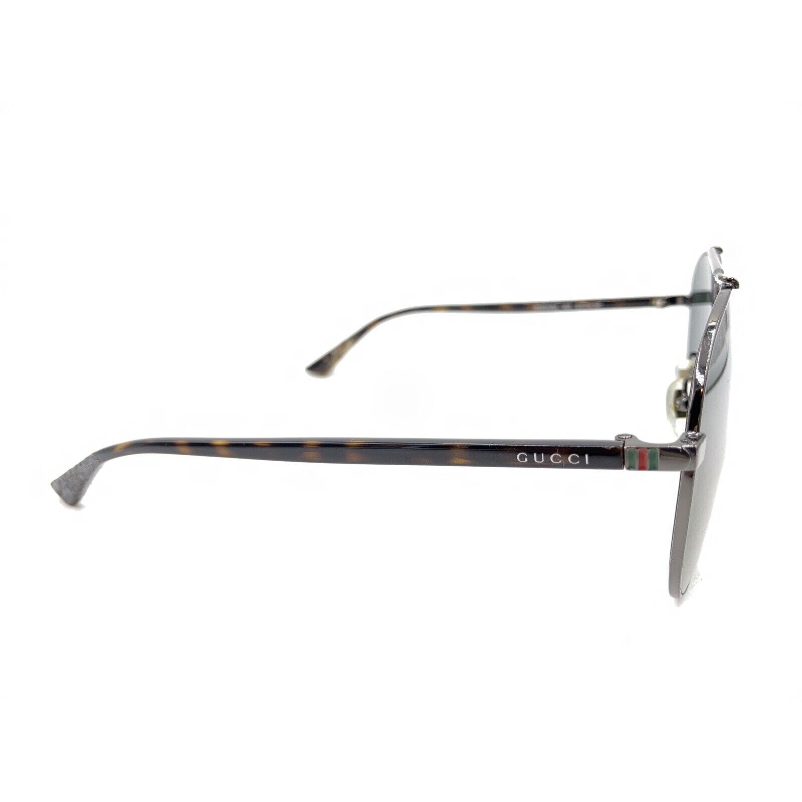 Gucci GG 0043SA 003 Gunmetal Brown Aviator Sunglasses Green Lens 61-14 145 Japan thumbnail 4