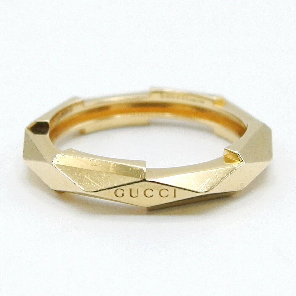 Gucci bague cloutée en or K18 US8 6g bijoux accessoires sac de rangement