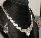 Vtg MARGOT DE TAXCO STERLING SILVER NECKLACE ER'S SET Demi-Parure~#5337~Mexico — photo 1