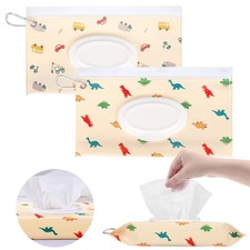 2Packs Baby Wipes Dispenser Portable Baby Wipe Holder Refillable Wet Wipes