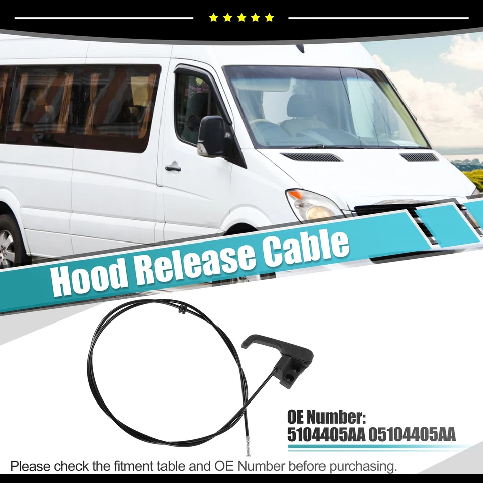 Pieza de 1 cable de liberación de capó 5104405AA apto para Dodge Sprinter 2500 2003-2006 Foto 2 de 4