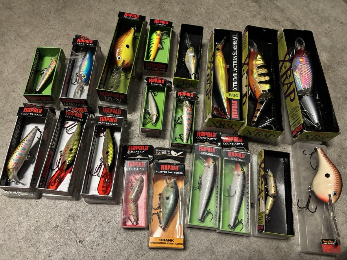 Huge Rapala 19 Packs Brand New Fishing Lure Lot DT-20/Shad Rap/X  display picture 1