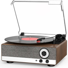 7-In-1 Vinyl Record Player with Built-In Speakers Bluetooth in Out Belt Drive