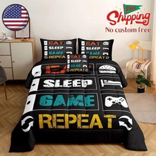 6 Pieces Gaming Bedding Set for Boys Gamer Comforter Set Full Size