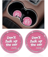 2 Pack Bling Car Cup Holder Coaster, 2.75 Inch Anti-Slip Auto Insert Cup Coaster