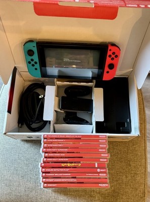 Nintendo Switch Bundle   Console, Dock, Original Box + 11 Games | Free Shipping