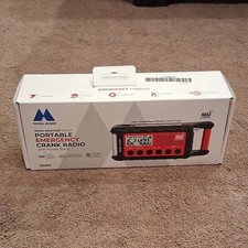 Midland ER310 Portable Emergency Crank Radio, Power Bank, NOAA Alert, Red
