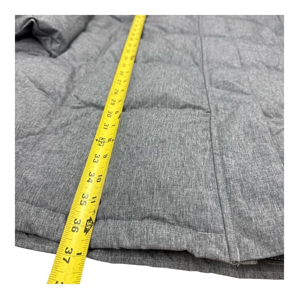 L.L.Bean Women’s 1X Plus Down Winter Coat Gray Quilted Parka Zip Button Warm - Image 4 of 4