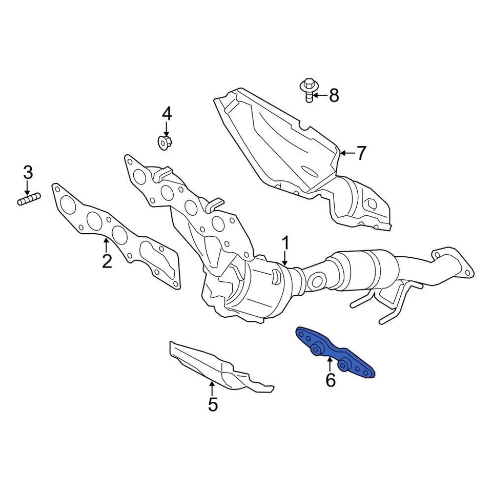 For Ford Focus 2013-2018 Ford BV6Z5K291A Rear Catalytic Converter Bracket Foto 2 de 4