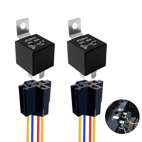 Relais de voiture JD1912 12V 40A étanche avec câblage robuste SPDT 4 broches noir