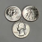 AU  1964-D Washington 90% Silver Quarter AND 2026 P&D SemiQ Rev War Quarters.