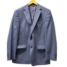Lauren Ralph Lauren Blazer Mens 40 R Blue Houndstooth Classic Sport Coat Jacket