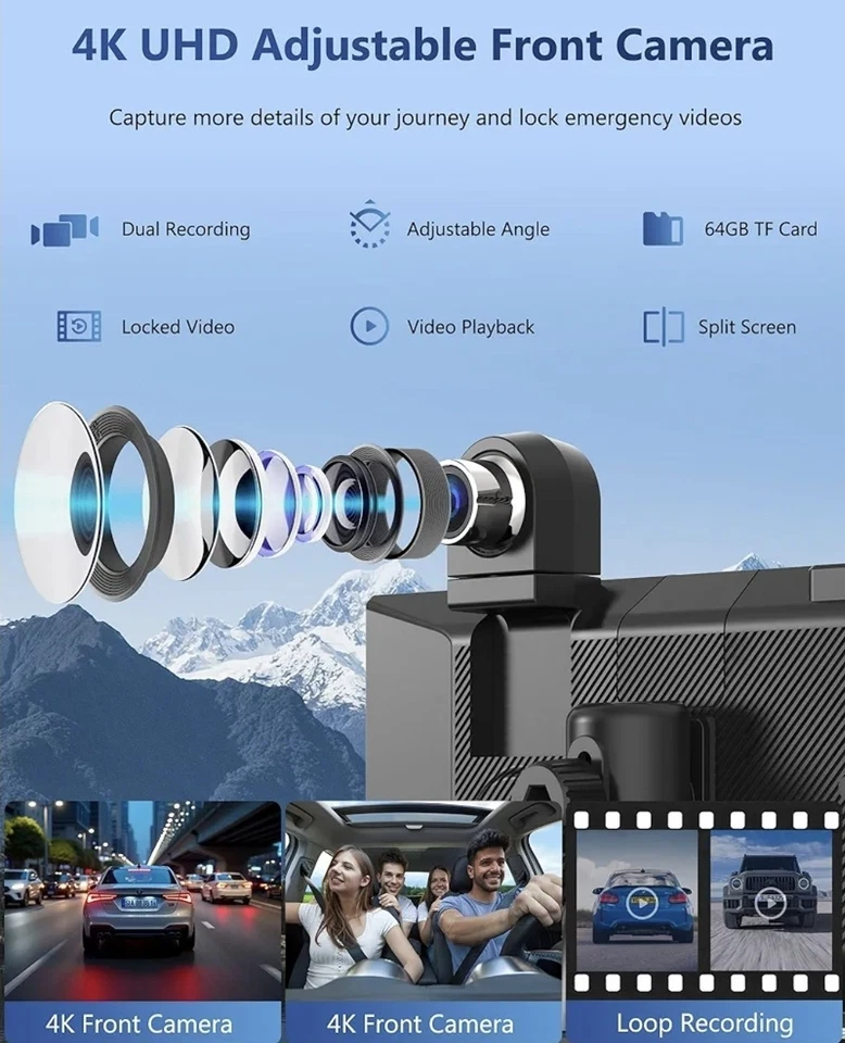 CARPURIDE Smart Multimedia Wireless Carplay Android Auto With 4K Dash Camera - Image 3 of 4