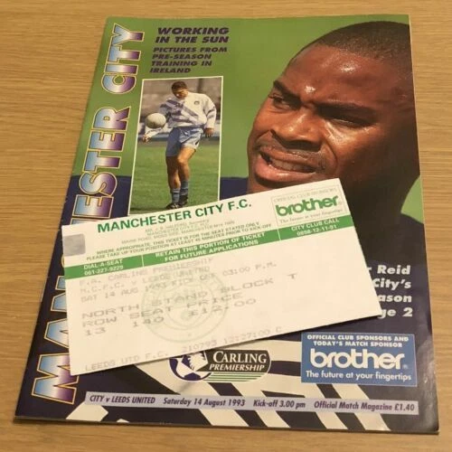 Past Domestic Leagues Football League Fixture Programmes (1992-2004) Match Ticket