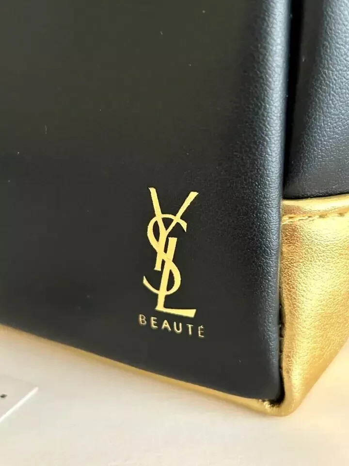 Borsa cosmetica trucco Yves Saint Laurent Beaute YSL nero oro pochette pochette pochette pochette