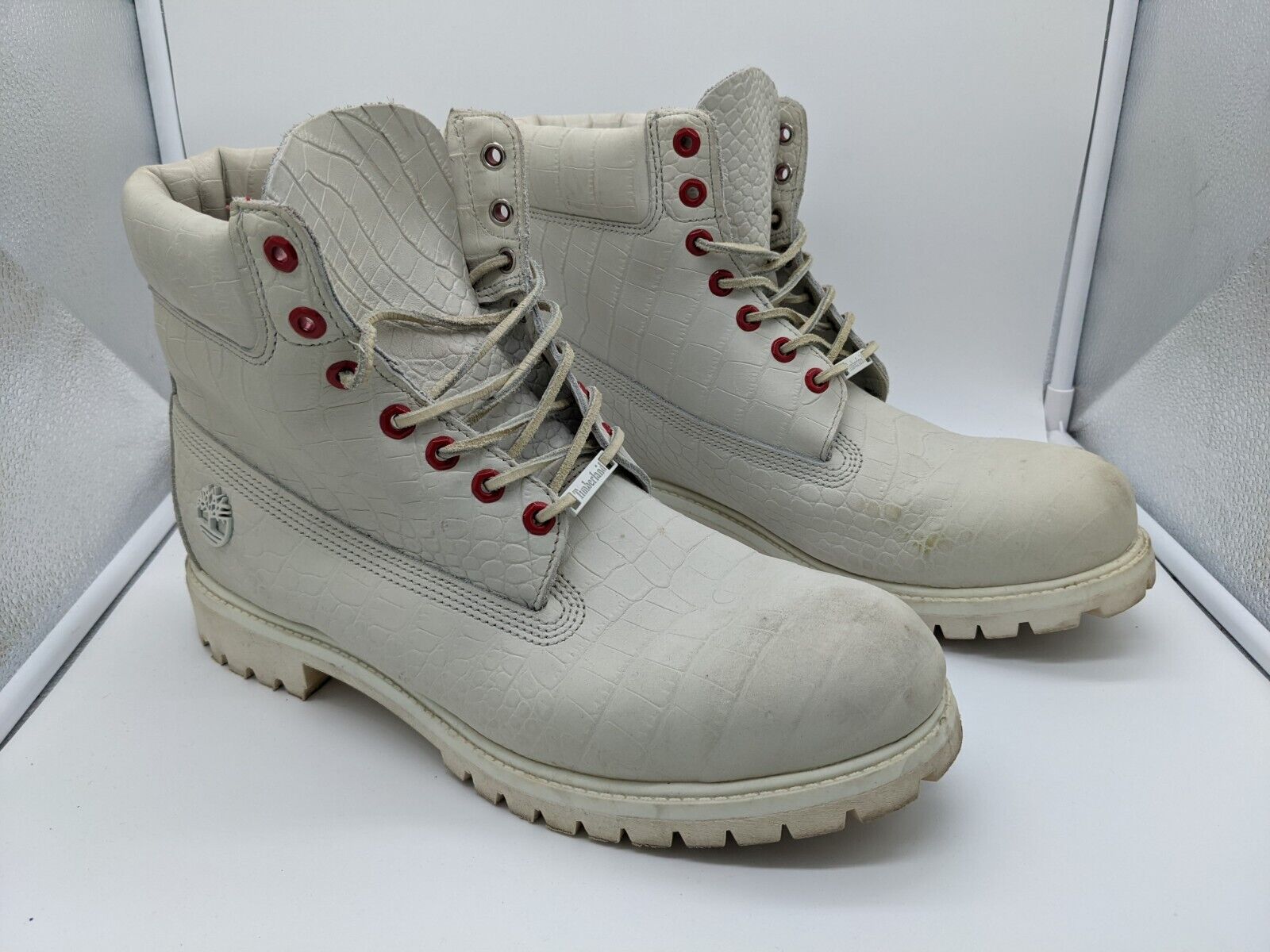 Timberland LIMITED RELEASE Exotic White Serpent 6” Leather Boots Men's Size 13 M |