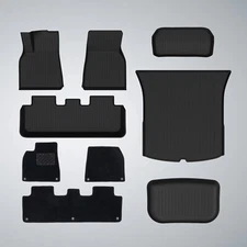 Tesla Model Y Floor Mats Newest TPE W/Removable Carpet Waterproof Anti-Slip for