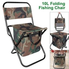 Folding Chair Stoll Backrest & Storage Bag Outdoor Camping Fishing Hiking Seat