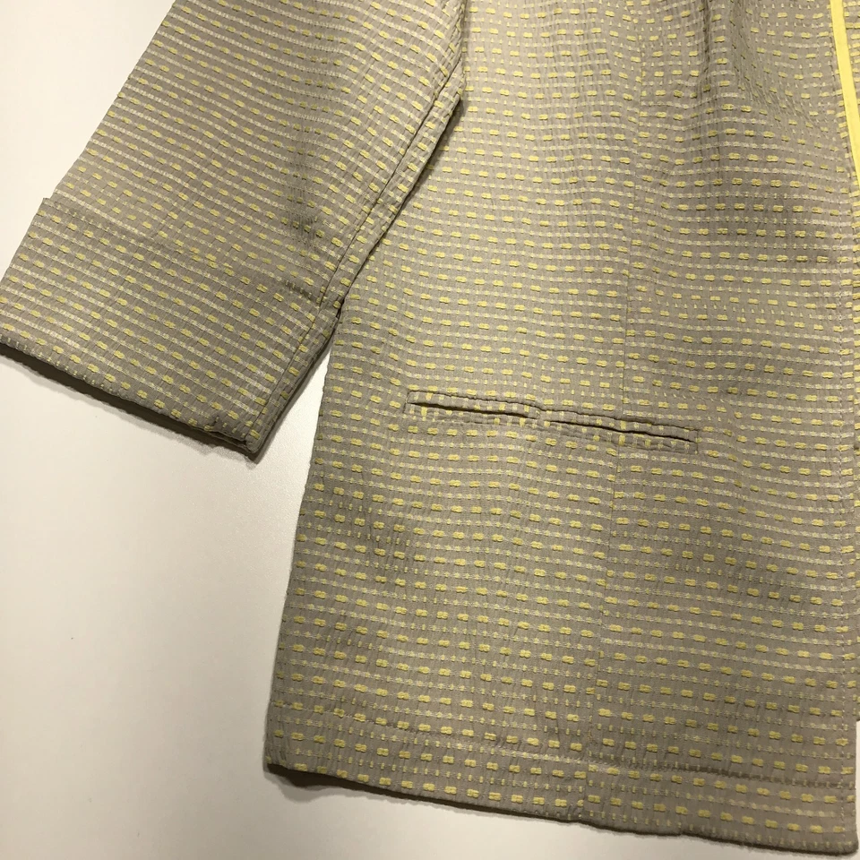 Coldwater Creek Jacket Womens Size 14 Gray Yellow Scoop Neck w/ Hook Closure - Image 4 of 4