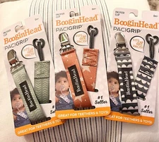 BooginHead PaciGrip Pacifier Clip and  Pacifier Holder w/ Universal Loop 3 Pack