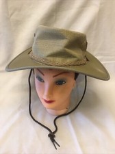 Barmah 1057 Khaki Canvas Drover Airflow Hat Size Medium