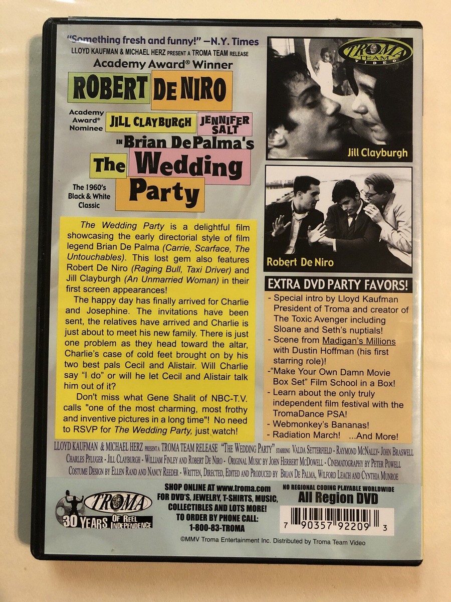 The Wedding Party DVD Robert De Niro 1st Screen Debut 790357922093