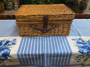Vintage Wicker Picnic Basket Set