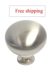 Satin Nickel kitchen cabinet Round knobs 1 1/4" brushed nickel free shipping