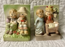 Vintage Bookends Girl  Boy Excellent Condition