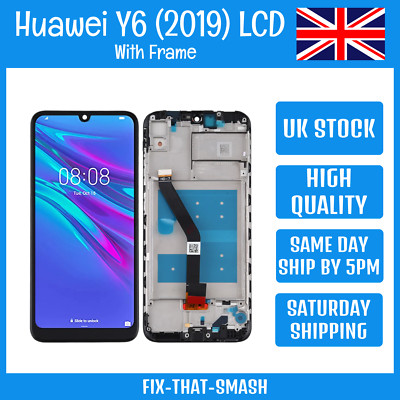 Kit Display Completo Con Telaio Per Huawei Y6 2019 (MRD-LX1) - Vetro Touch + Display, Colore Nero - Foto 2