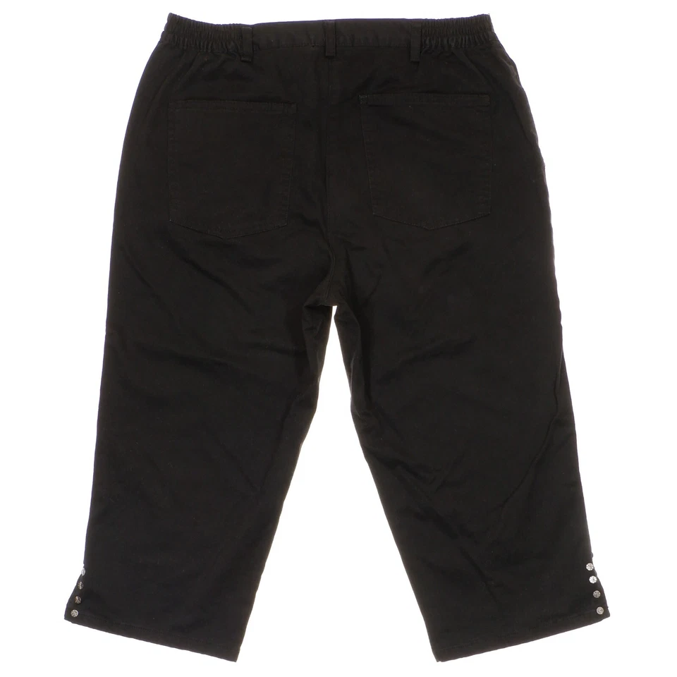 Ruby Rd Favorites Capri Pants 8 Black Elastic Mid Rise Womens Measures 30 x 17 - Image 2 of 4