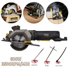220V 600W Electric Circular Saw Hand Held Mini Wood Cutting Tool W/ Laser Guide