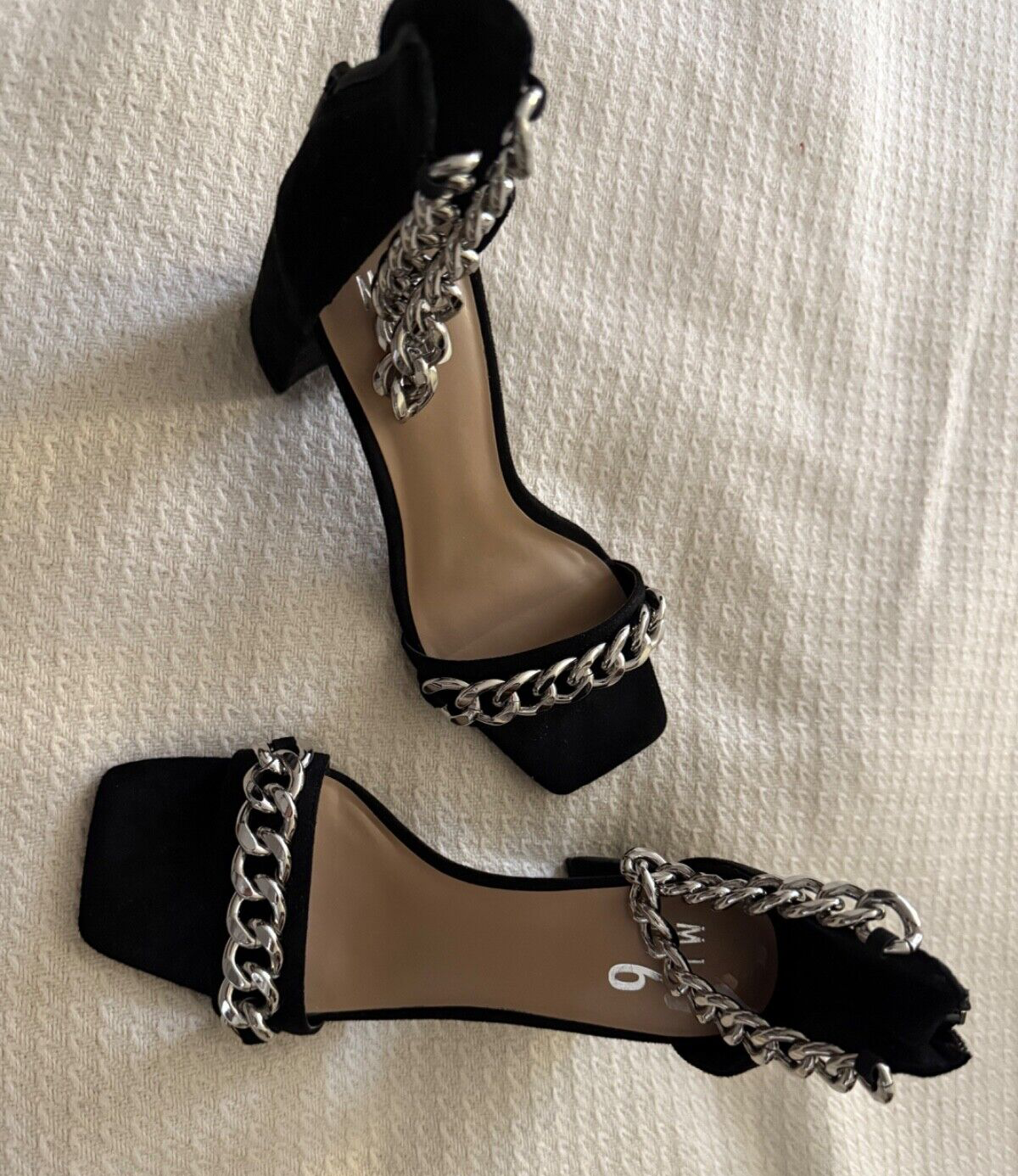 APL Mix donna n. 6 sandalo catena Loreli nero taglia 6W steampunk mobwife gotico