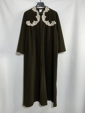 VTG JC PENNY LOUNGEWEAR 3/4 zip front ROBE Size M Brown warm housecoat pajamas