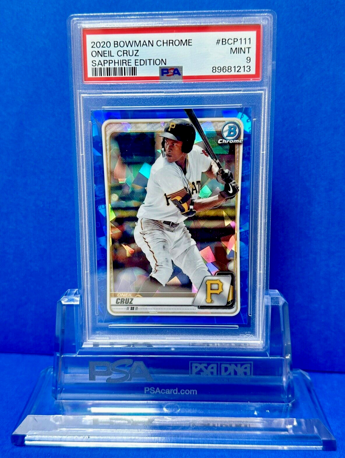 Oneil Cruz PSA 9 ! 2020 Bowman Chrome Sapphire Prospect Pirates ⚾️