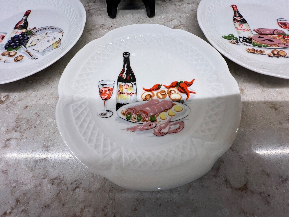 Philippe Deshoulieres Louroux Wine Cheese Appetizer Plates | eBay
