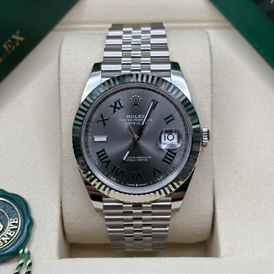 Rolex Datejust 41 NEW 2025 Wimbledon Stainless Steel Fluted Jubilee Bracelet