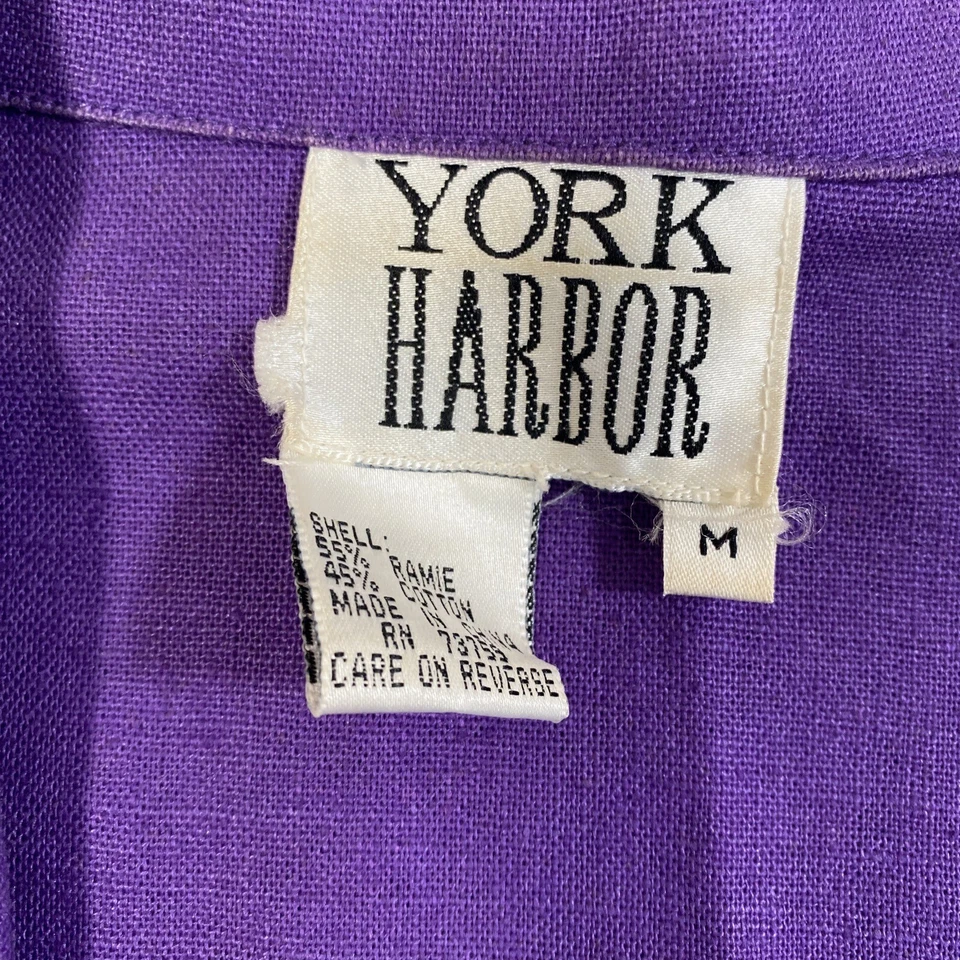 York & Harbor Blazer Womens Medium Purple Long Sleeve Button Career Pockets - Image 4 of 4