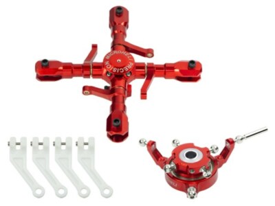 Microheli CNC Aluminum Quad Blade Conversion Set (RED)(For MH-M2EX001Q Series)
