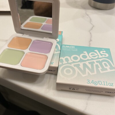 2 Pc Set-Models Own FLAWLESS Color Correcting Concealer Palette 04,  4x.03oz