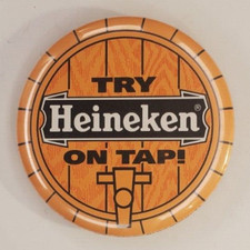 Vintage Heineken Try On Tap Pinback Button