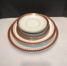 HTF Mixed Lot of 11 Pieces Vintage Laughlin Eggshell Nautilus Plates, Bowls Gold