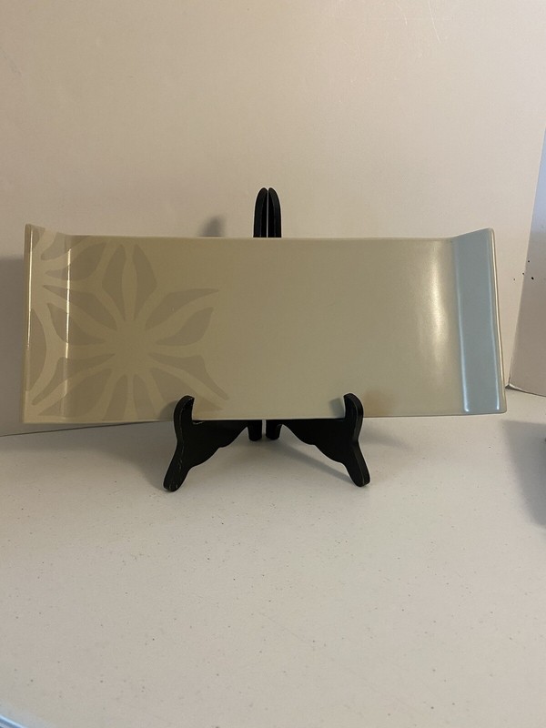 IKEA Porcelain Rectangle Tray For Serving Sushi, Appetizers Tray Light Tan