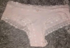 VS Heart Lace Trim Cheeky Panty BRAND NEW SIZE Medium Pink