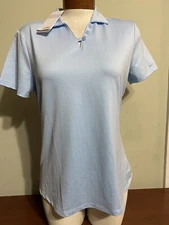 NIVO WOMEN'S GINGER SHORT SLEEVE POLO MEDIUM ICE BLUE NEW NWT